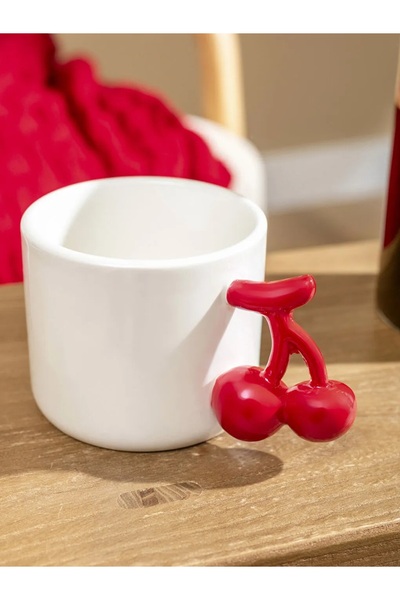 LC Waikiki LCW HOME Karışık Kiraz Baskılı Seramik Kupa 395 Ml