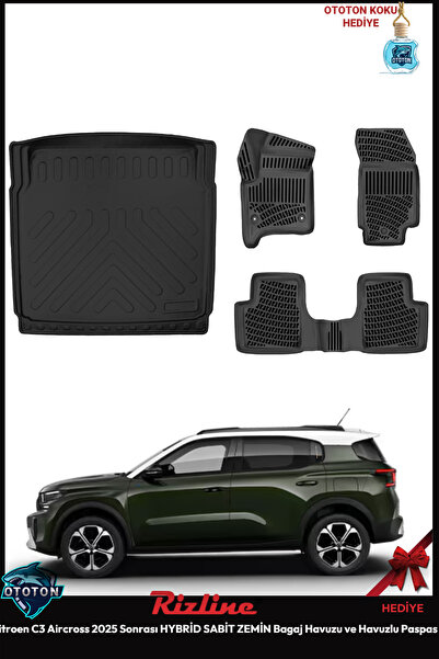 Rizline Citroen C3 Aircross 2025 Sonrası HYBRİD SABİT ZEMİN Bagaj Havuzu&Havu...