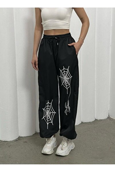 yesmoda Spider Web Parachute Pants