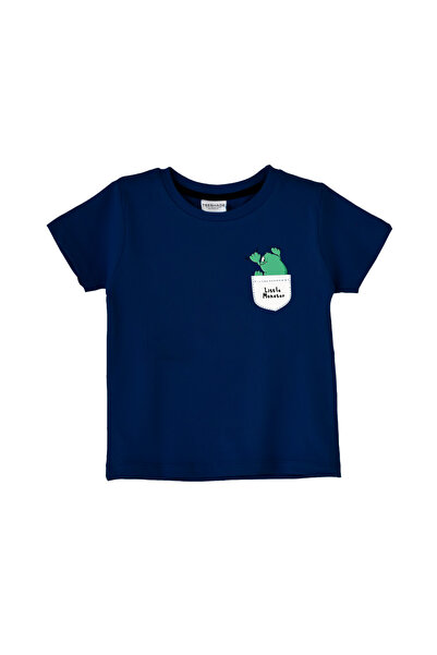 Yoo Street Cute Little Monster On Pocket T-Shirt for Unisex Kids 100% Cotton ...