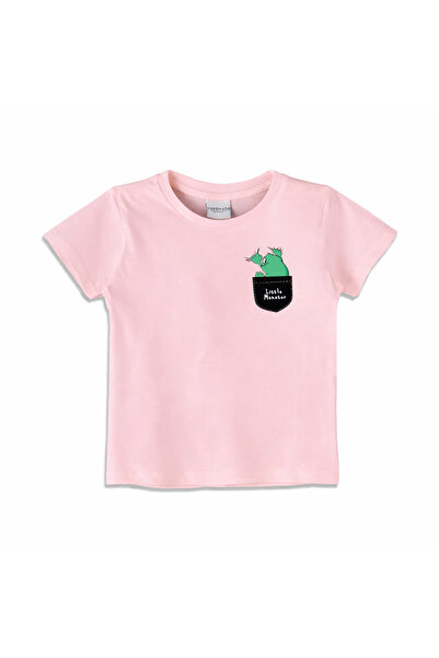 Yoo Street Cute Little Monster On Pocket T-Shirt for Unisex Kids 100% Cotton ...