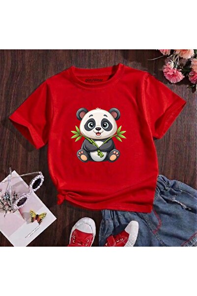 playwear Παιδικό unisex μπλουζάκι με στάμπα Panda Green Branch, 100% βαμβακερ...