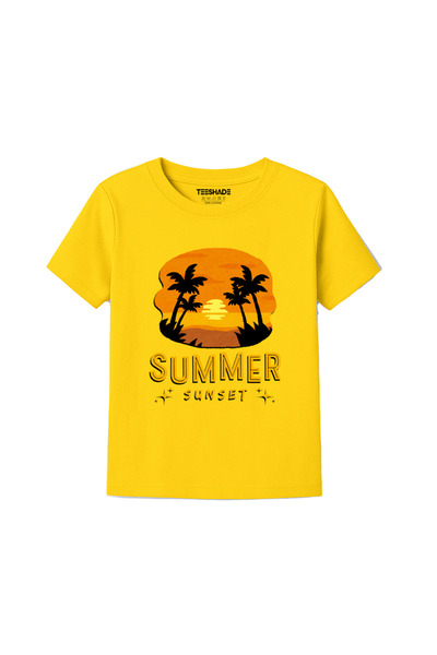 Yoo Street Sunset Sunset T-Shirt for Unisex Kids – 100% Cotton Multiple Color...