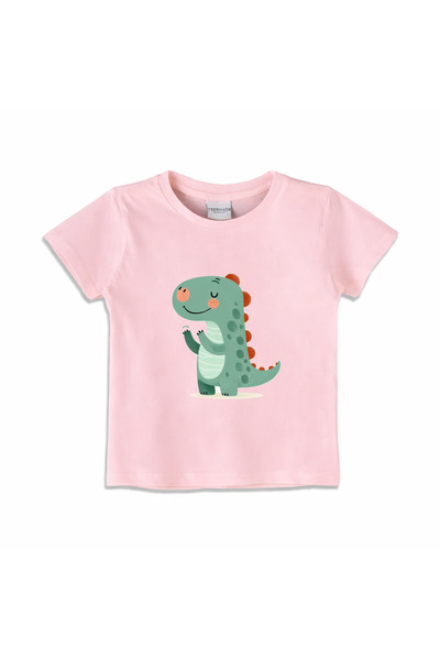 Yoo Street Green Cute Dino T-Shirt for Unisex Kids – 100% Cotton Multiple Col...
