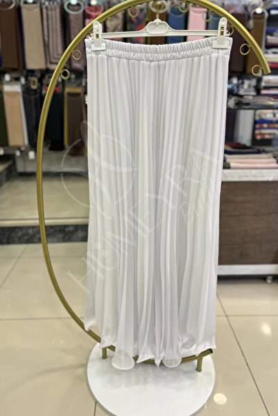 HUMEYRA Chiffon Pleated Skirt with Flounces