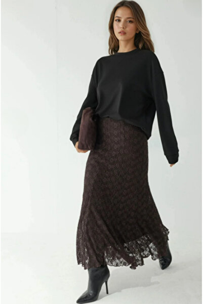 LOVES AGAZA Μακριά φούστα με δαντέλα ψηλόμεση