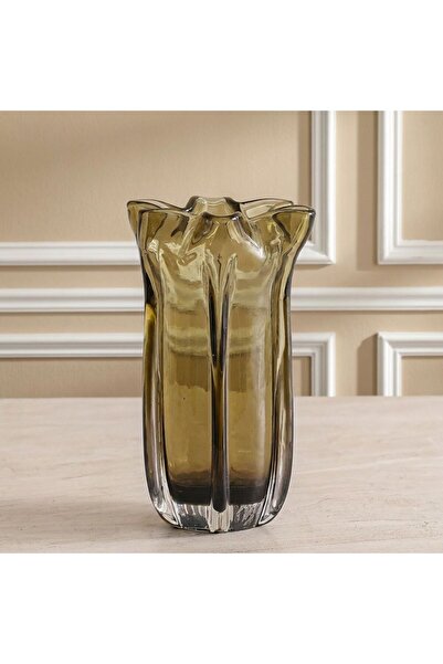 Danube Home New In Mirabella Glass Vase 13X13X24.5 cm -Brown