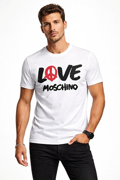 Love Moschino 100% Cotton Slim Fit Logo Print T-Shirt W630648 M4266