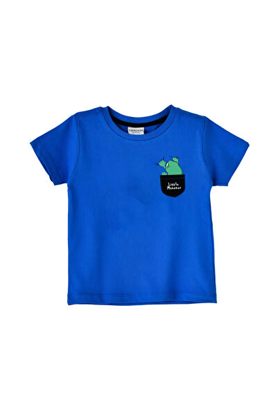 Yoo Street Cute Little Monster On Pocket T-Shirt for Unisex Kids 100% Cotton ...