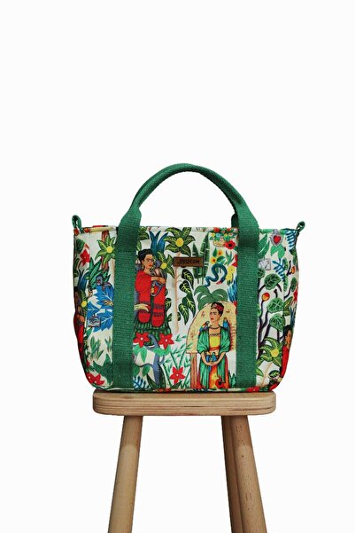 BUSRAKAZANCDESİGN Frida Kahlo Desenli Tote Bag, El Ve Omuz Çantası, Yıkanabil...