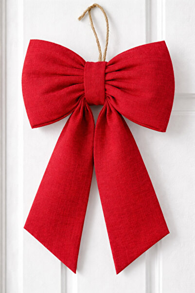 Mirilliahome Στολίδι με ριγέ λινό φιόγκο για πόρτα |   Διακοσμητικό Στολίδι Π...