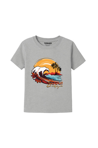 Yoo Street Summer Vibes T-Shirt for Unisex Kids – 100% Cotton Multiple Colors...