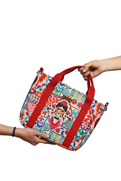 BUSRAKAZANCDESİGN Frida Kahlo Desenli Tote Bag,El Ve Omuz Çantası,Yıkanabilir...