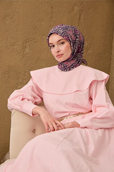 Silk Home İnce Pamuk Soft Eşarp Funda, Pembe, Taş Desenli Nefes Alan Tok Duru...
