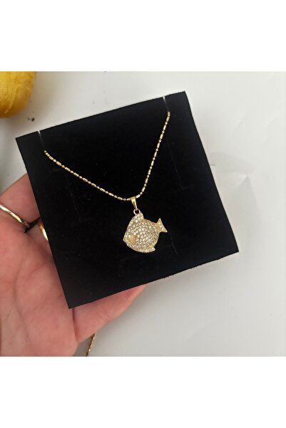 Xuping 14K Renginde Taşlı Balık Uçlu Kibrit model trend kolye 45 cm