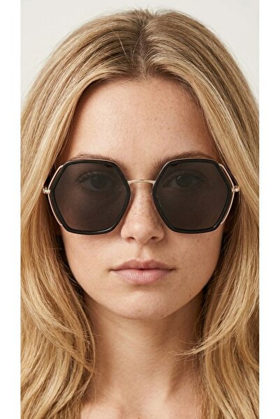 SANCHES Women's Hexagonal Polarized Sunglasses 57 mm Acetate & Metal Detail T...