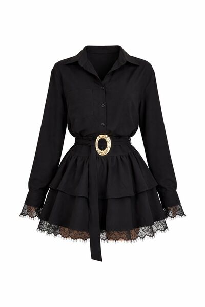 Kai Baby Trend Mini Dress with Lace and Buckle Detail -Ka4567