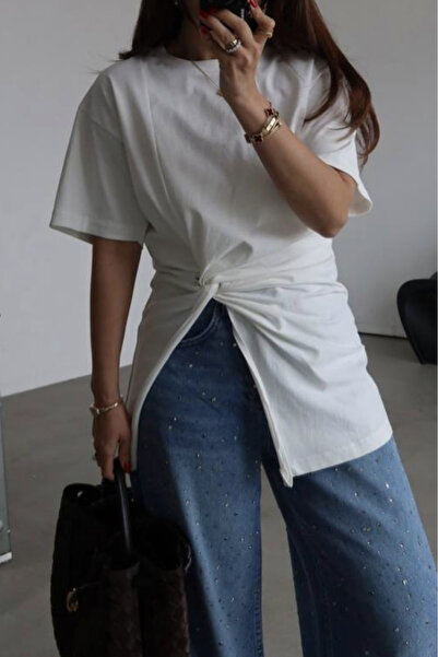 Suziş Μπλουζάκι με σούρες και σχισμές YANDAN MSY1299