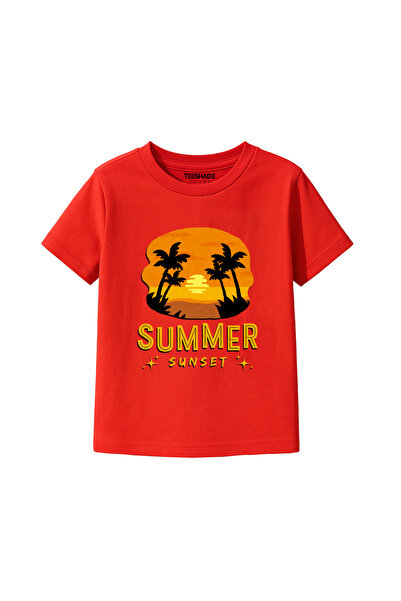 Yoo Street Sunset Sunset T-Shirt for Unisex Kids – 100% Cotton Multiple Color...