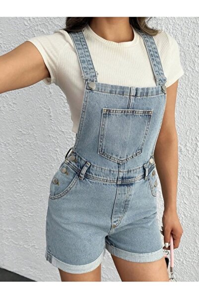 DEEFWEAR Rahat Yazlık Yüksek Bel Salapot Jean Tulum