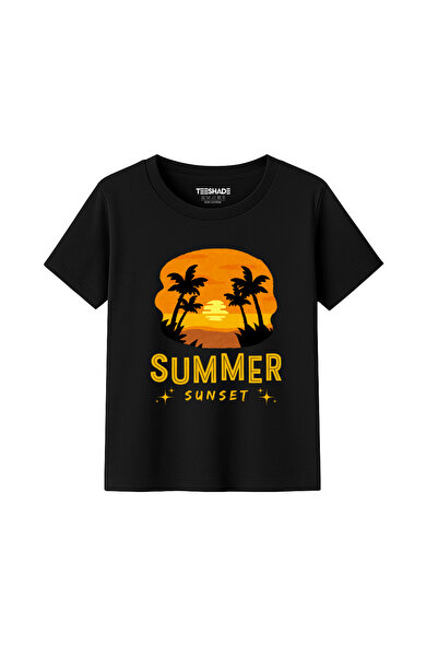 Yoo Street Sunset Sunset T-Shirt for Unisex Kids – 100% Cotton Multiple Color...