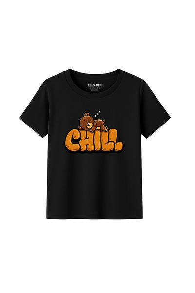Yoo Street Chill Bear T-Shirt for Unisex Kids – 100% Cotton Multiple Colors –...