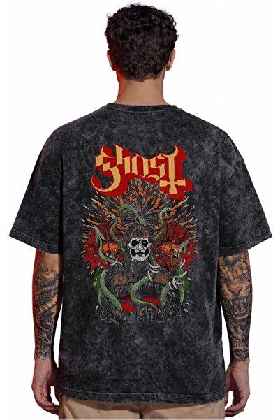 SEVBANO Tricou unisex oversize vintage spălat, cu imprimeu pe spate, Design G...