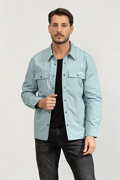Calvin Klein LS COTTON FILLED RLXD SHIRT JACK Erkek Ceket