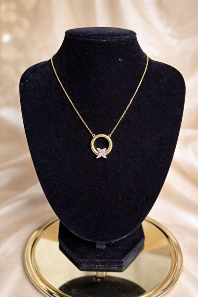 ANKA JEWELLRY Gold Women's Necklace with Zircon Stone