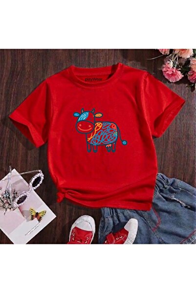 playwear Μολύβι με σχέδιο καρτούν, με στάμπα αγελάδας, 100% βαμβάκι, παιδικό ...