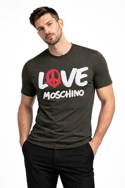 Love Moschino 100% Cotton Slim Fit Logo Print T-Shirt W630648 M4266