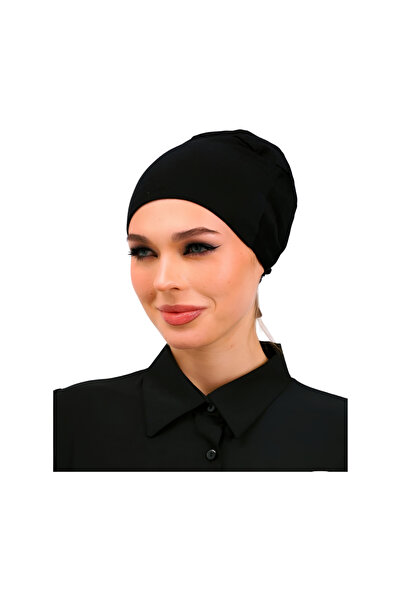 GRİLAND 3 τεμάχια απλό βαμβακερό χτενισμένο λύκρα χιτζάμπ καπέλο - Μαύρο