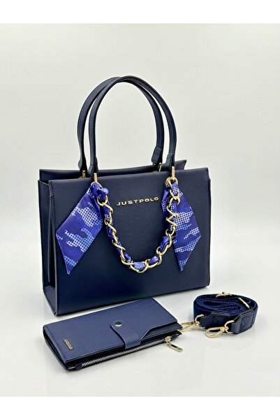 Just Polo Women's Gold Chain Shawl Detailed Stylish Hand & Shoulder Bag and W...