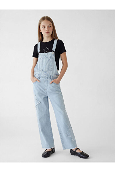 LC Waikiki I Star Embroidered Girl's Jean Salopet from Freezen Store