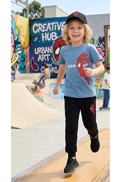 zavera for kids Αγορίστικο καλοκαιρινό σετ φόρμας 3 τεμαχίων Spiderman με λεπ...