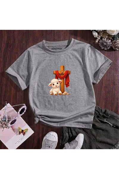 playwear Παιδικό unisex μπλουζάκι με στάμπα κατσίκας, 100% βαμβάκι, με λαιμόκ...