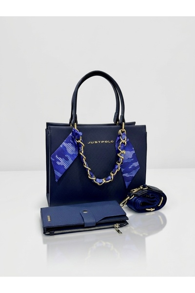 Just Polo Women's Gold Chain Shawl Detailed Stylish Hand & Shoulder Bag and W...