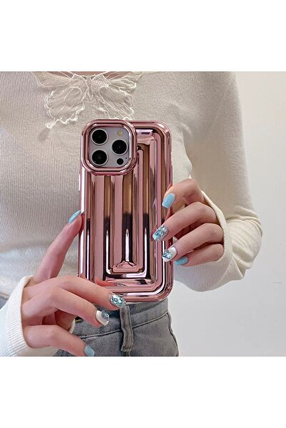 Lionix iPhone 15 Pro Parlak Fashion Kılıf Pembe