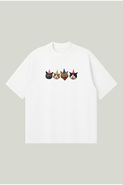 PURE POWER Cats Boxy Fit Oversize Unisex 100% Cotton Tshirt – Printed T-Shirt...