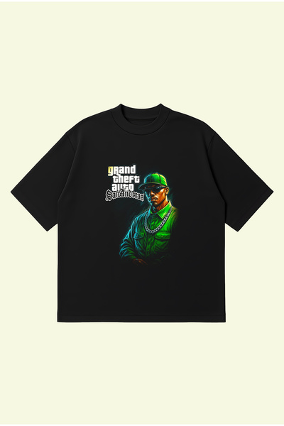 PURE POWER تي شيرت Grand Theft Auto Boxy Fit كبير الحجم للجنسين مصنوع من القط...