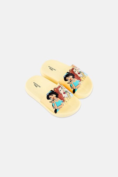 Disney Toddlers Girl Princess Slip On Slides, Yellow
