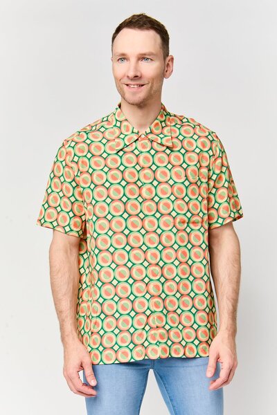 Lacoste x Ricky Regal Men Regular Fit Allover Print Short Sleeve Casual Shirt...