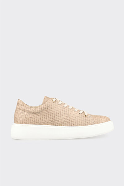 Elle Shoes Bej Deri Erkek Spor Ayakkabı