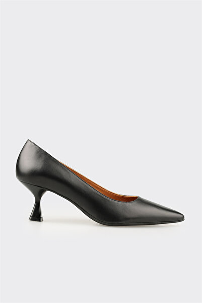 Elle Shoes Siyah Deri Kadın Stiletto