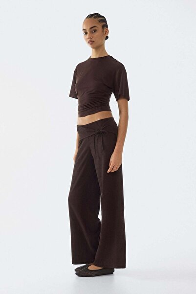 H&M Tie-detail jersey trousers