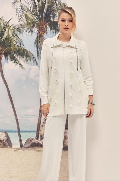 Alvina Stone-Detail Track Suit with Pants 46334