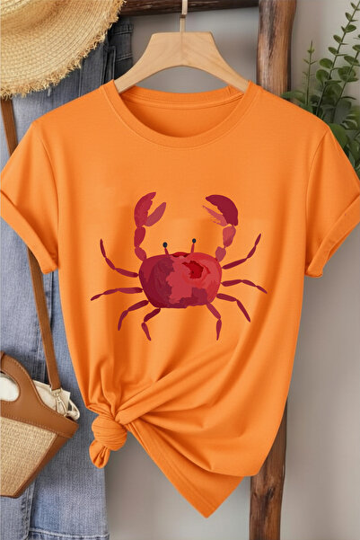 l'eivor Γυναικείο βαμβακερό μπλουζάκι με στάμπα καβουριών