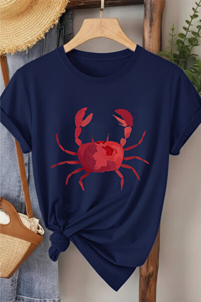 l'eivor Γυναικείο βαμβακερό μπλουζάκι με στάμπα καβουριών