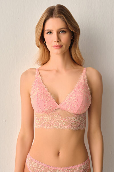 SUWEN Σουτιέν Μπραλέτ από δαντέλα σε υφή πούδρας