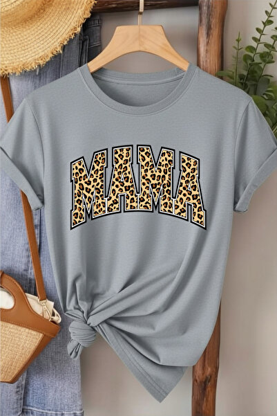 l'eivor Γυναικείο βαμβακερό μπλουζάκι με στάμπα Mama Leopard
